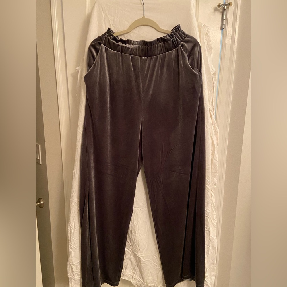Open Edit Velvet Pants - Size Large - Steel Blue